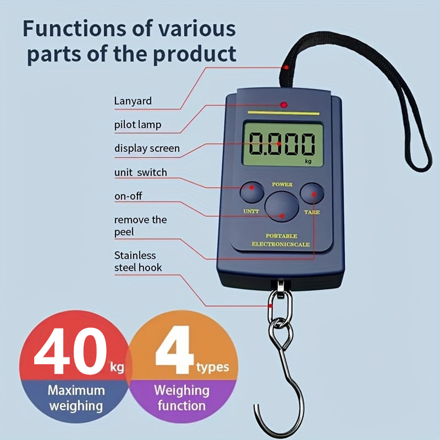 Electronics Stuff - 40kg multifuncional mini eletrônico digital portátil