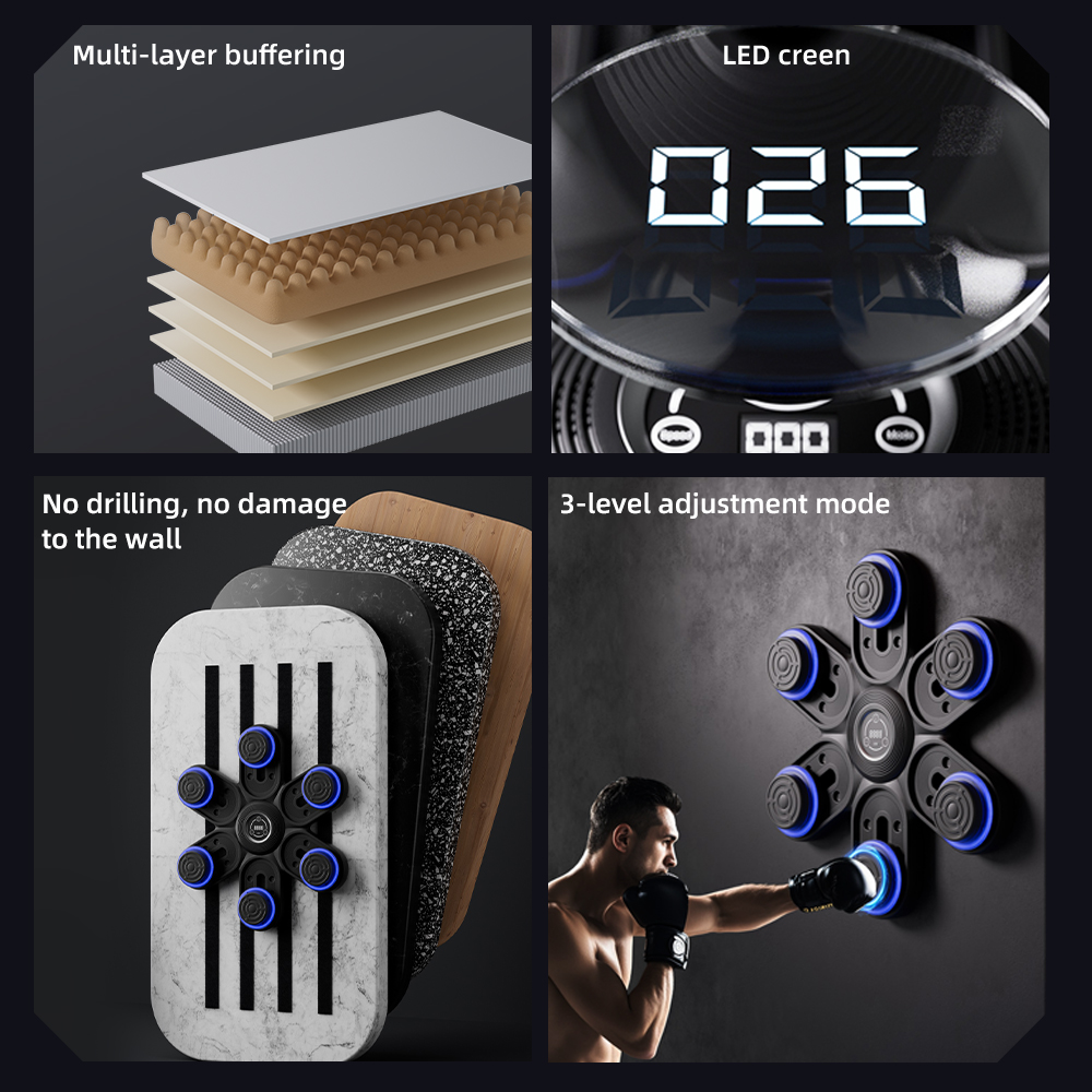 Led Gloves Music - Máquina de Boxe 2026 Nova Inteligente