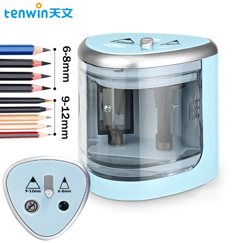 Electronics Gadgets For Home - Tenwin-Two-Hole Lápis Sharpener elétrico, Interruptor automático