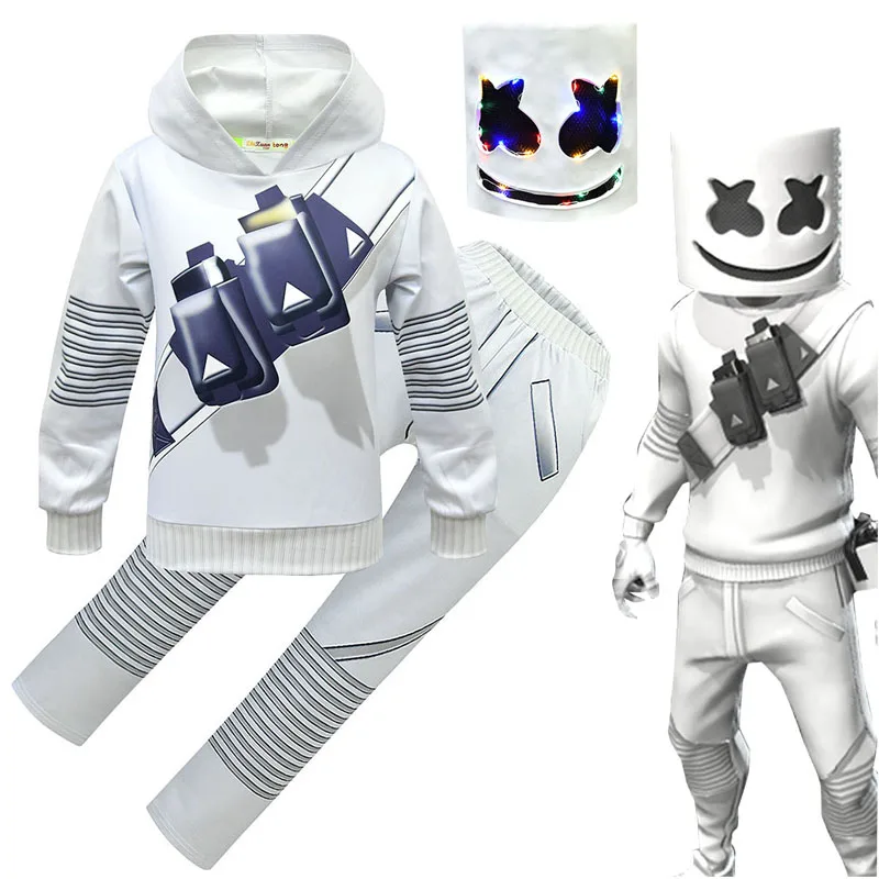 Led Gloves Music - Crianças cosplay traje meninos marshmelloe dj