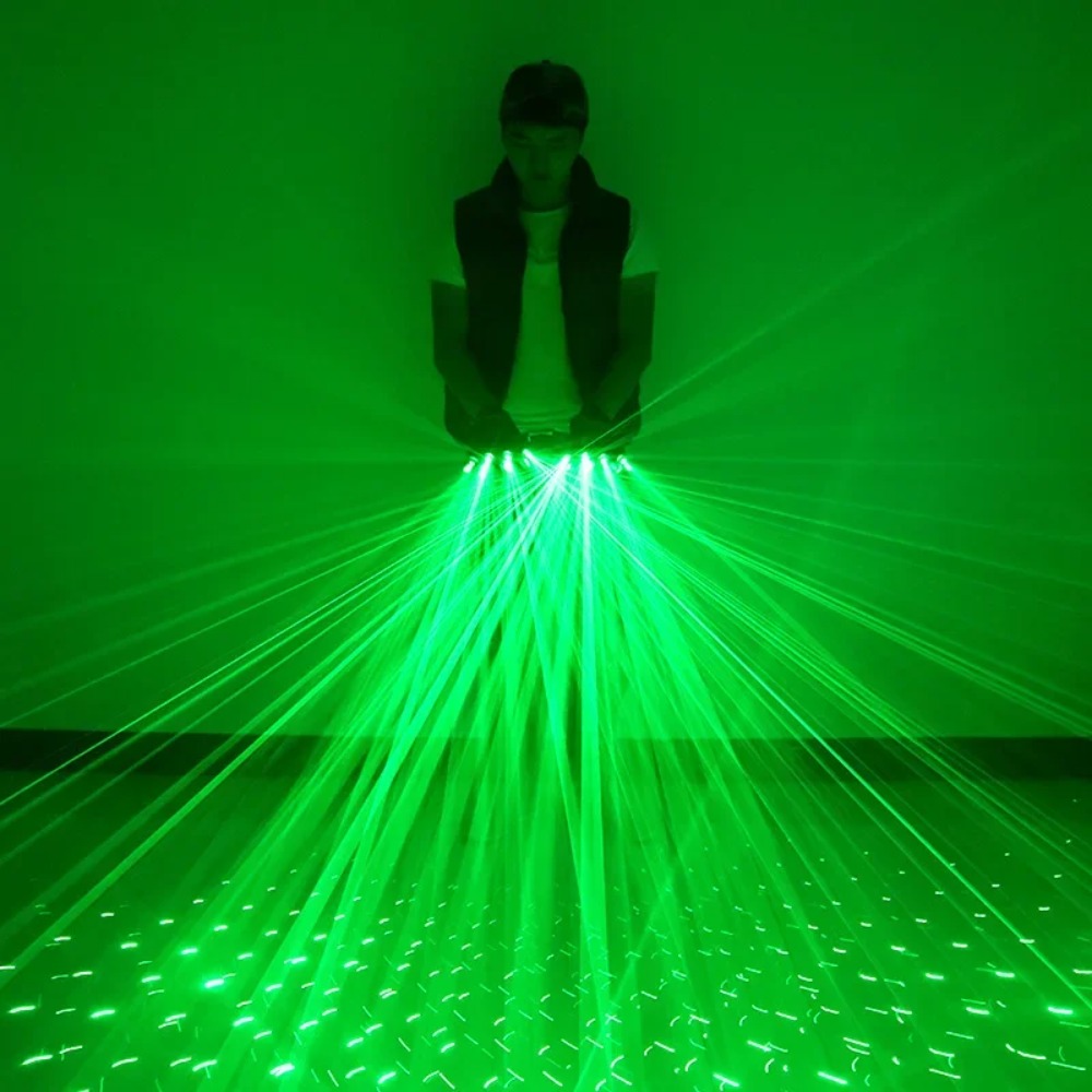 Led Gloves Music - Luvas laser verdes laser flashfinger vestir-se