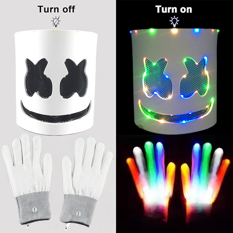 Led light up máscara e luvas d - Led Gloves Music avaliação e preço