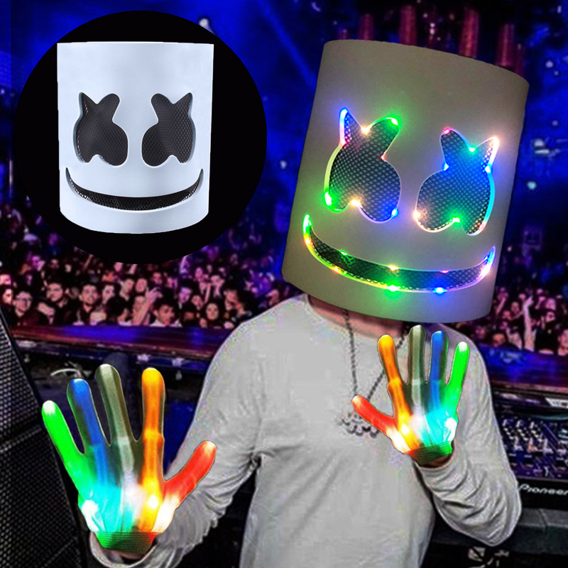 Led light up máscara e luvas d - Led Gloves Music avaliação e preço